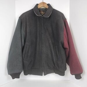 Vintage California Imperial Wool Bomber Jacket Made in USA Colorblock XL